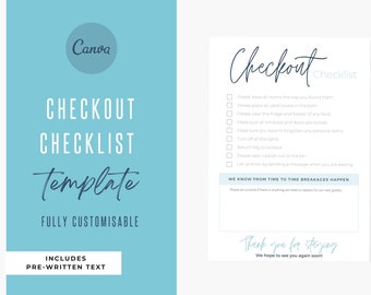 Editable Vacation Rental Checkout Checklist Canva Template (Printable)