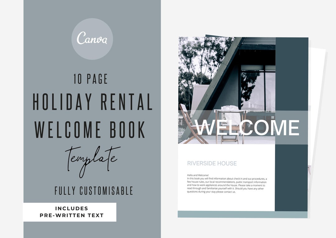 Welcome Book Template Canva Template Airbnb Host Guide Etsy