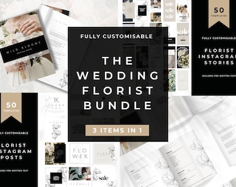 Wedding Florist Bundle – Editable Canva Pricing Guide & Social Media Templates