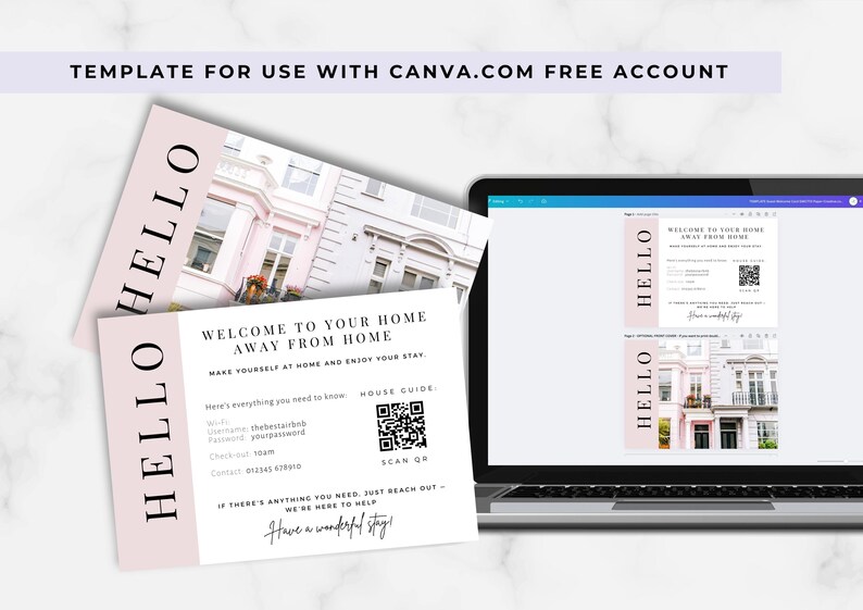 Editable Guest Welcome Card Template for Airbnb & Holiday Rentals ...