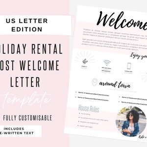 Welcome Letter | Canva Template | AirBnb | Host Guide | Airbnb Host Welcome Letter | Home Rental Welcome Letter | Starlight Pink