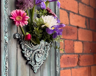 Rustic Wall Panel with Flower Pocket