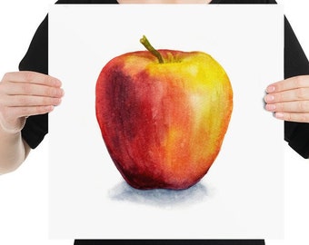 Large Apple Print, fruit tree art, apple watercolor, kitchen prints minimal, botanical print, apple tree, Dining Room Prints, Kitchen Decor