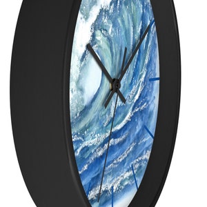 Wave art clock ocean lover gifts wave art Ocean Ripples Ocean Wall Clock Waves Decorative Clock Home Styling Modern Office Decor Unique Gift image 5