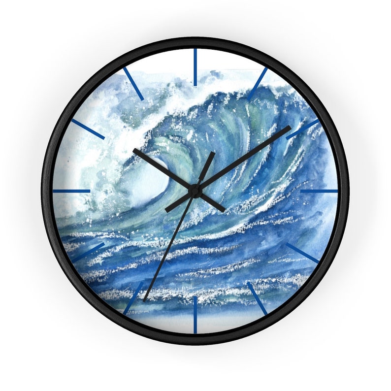 Wave art clock ocean lover gifts wave art Ocean Ripples Ocean Wall Clock Waves Decorative Clock Home Styling Modern Office Decor Unique Gift image 4