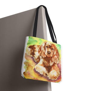 Watercolor Dog Tote Bag, Pet Lover Gift, Dog Mom Tote, Animal Art Bag, Eco-Friendly Shopping Bag, Watercolor Painting, Dog Illustrations