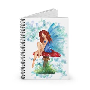 Whimsical Fairy Spiral Notebook, Fantasy Journal, Gift for Dreamers, Cute Stationery, Writing Supplies, Back to School Supply, watercolor