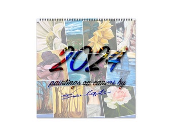 2024 Calendar, Monthly Calendar, Illustrated Wall Calendar for Hanging, Landscapes Wall calendar, Home Decor Calendar, Art Calendar painting