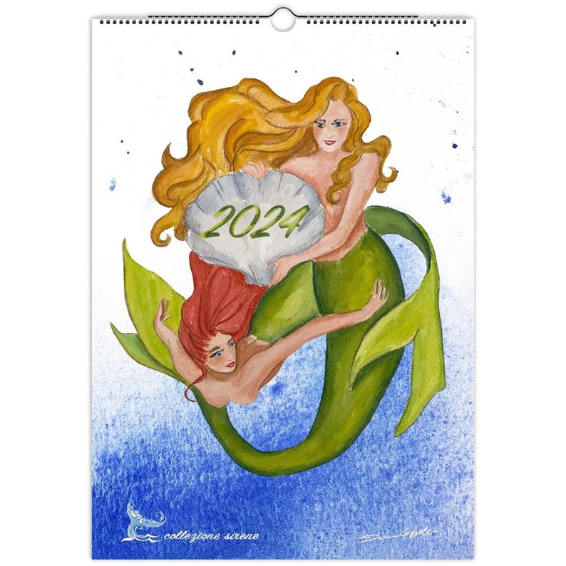 Mermaid Calendar 2024 Fantasy 2024 Wall Calendar A4 Italian Etsy Hong