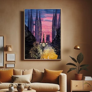 Barcelona Watercolor Painting, Sagrada Familia Wall Art, Spain Travel Poster, Watercolor Print, Unique Home Decor, Anniversary Gift Idea