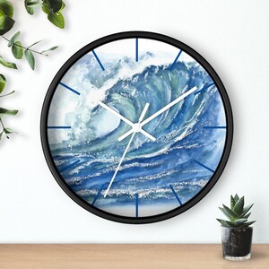 Wave art clock ocean lover gifts wave art Ocean Ripples Ocean Wall Clock Waves Decorative Clock Home Styling Modern Office Decor Unique Gift image 9