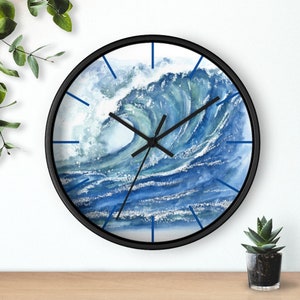Wave art clock ocean lover gifts wave art Ocean Ripples Ocean Wall Clock Waves Decorative Clock Home Styling Modern Office Decor Unique Gift image 6