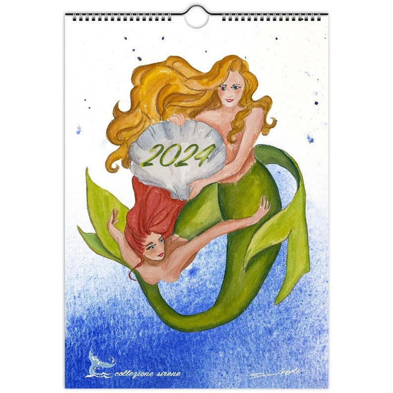 Mermaid Calendar 2024 Fantasy 2024 Wall Calendar A4 Italian Etsy Hong