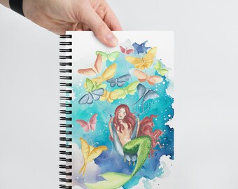 Mermaid notebook, Handmade mermaid journal, junk journal, sketchbook, planner, album, travel notebook, blank mermaid journal, craft supply