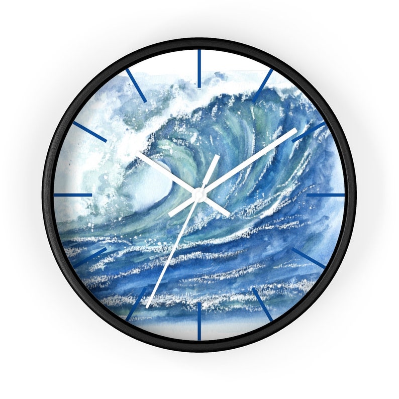 Wave art clock ocean lover gifts wave art Ocean Ripples Ocean Wall Clock Waves Decorative Clock Home Styling Modern Office Decor Unique Gift image 7