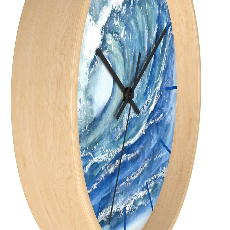 Wave art clock ocean lover gifts wave art Ocean Ripples Ocean Wall Clock Waves Decorative Clock Home Styling Modern Office Decor Unique Gift image 2
