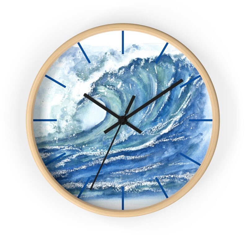 Wave art clock ocean lover gifts wave art Ocean Ripples Ocean Wall Clock Waves Decorative Clock Home Styling Modern Office Decor Unique Gift image 1