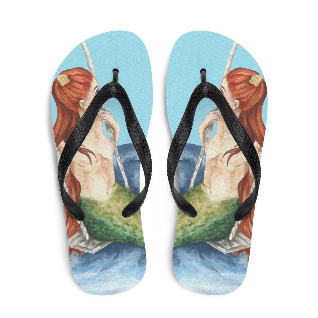 Mermaid Flip Flops Mermaid Undersea Beach Slippers Sandals - Etsy