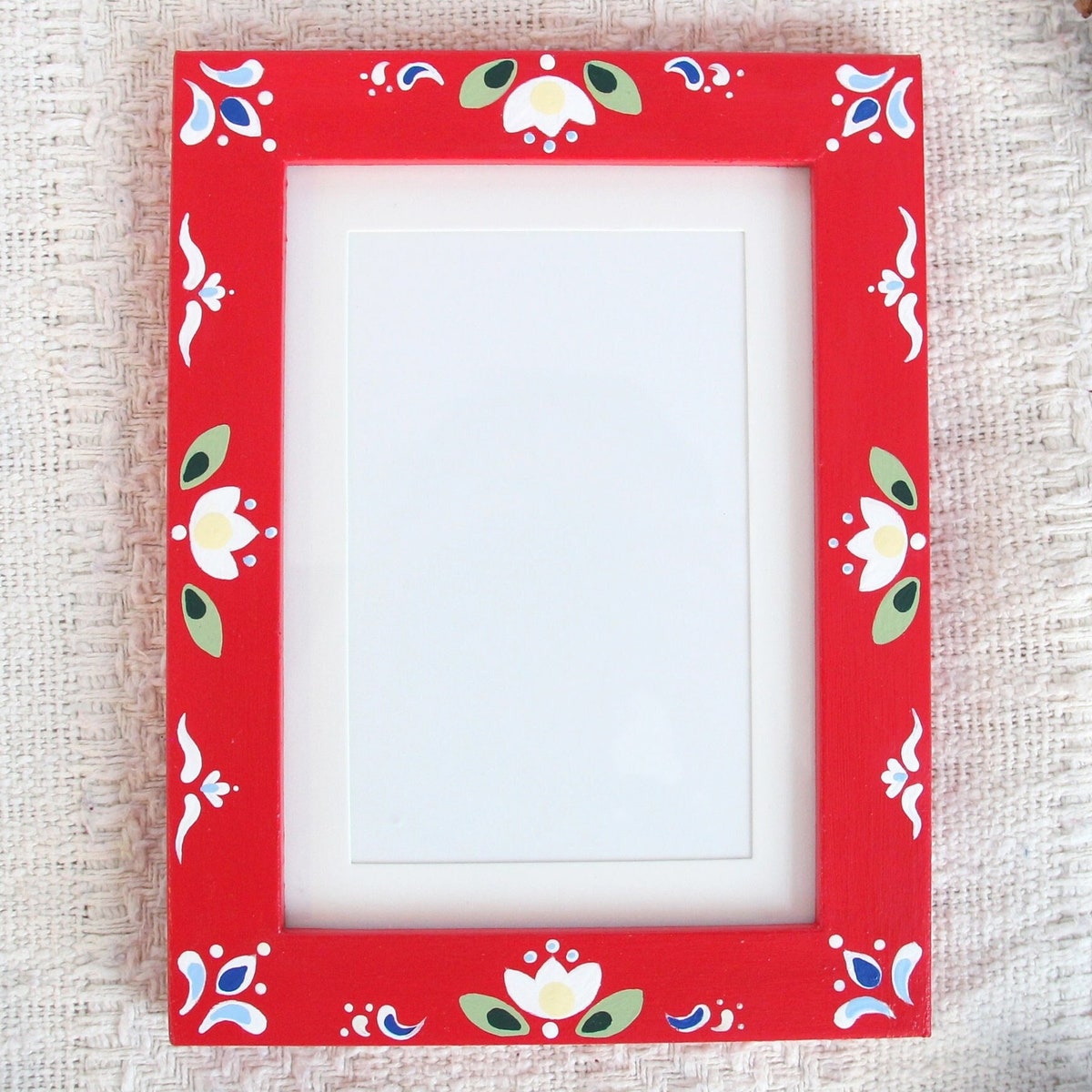 Fairytale Inspired Folk Art Frame 5x7 or 4x6 With Matting Hand Painted - Etsy