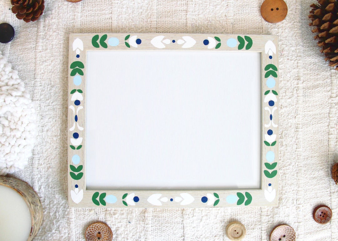 Scandi Pattern Frame Modern Scandinavian Inspired Frame 8x10 or 5x7 With Matting Hand ...