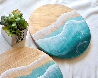Ocean Lazy Susan | 15” Turntable, centerpiece | Ocean, Beach, 3D Waves | Epoxy Resin | Beach Home decor | Gift, Mother’s Day, birthday