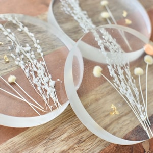 Boho Coasters, Set of 3 | Epoxy Resin Coasters | Floral, Star Grass | Boho home decor | gift, birthday, Mother’s Day