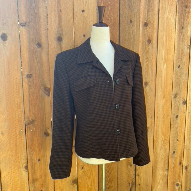 The Classic Houndstooth Blazer - Brownblue main image 0