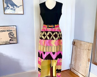 Vintage 1960s Quilted Maxi Dress Party Dress size Medium
