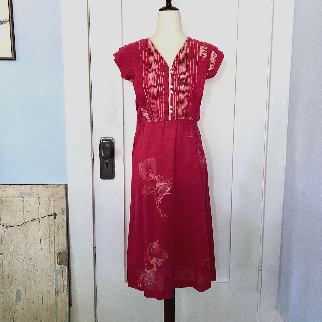 1980s tropical dress