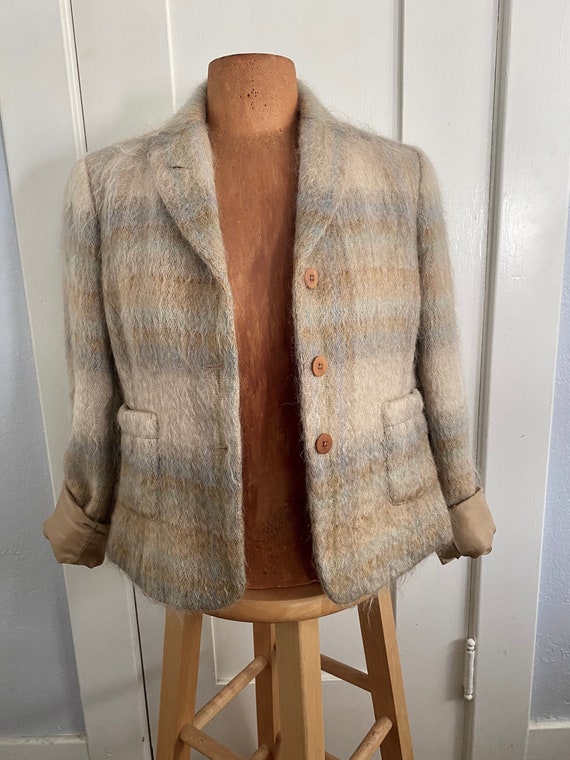 Barry Bricken Mohair Plaid Blazer