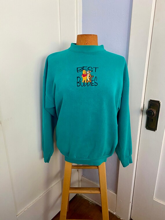 90s Green Winnie the Pooh Sweatshirt Youth M - image 1