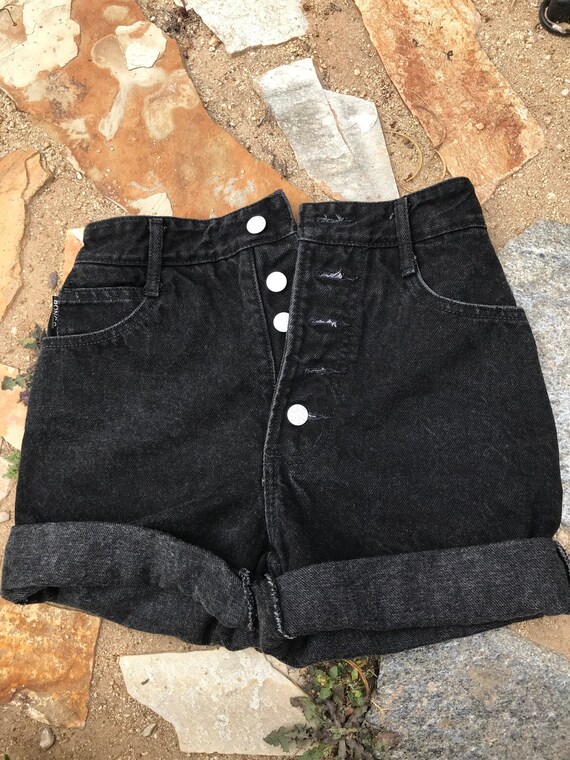 90s Black Denim Shorts by Bongo