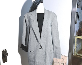 Black and White Houndstooth Blazer vintage 1980s size 14