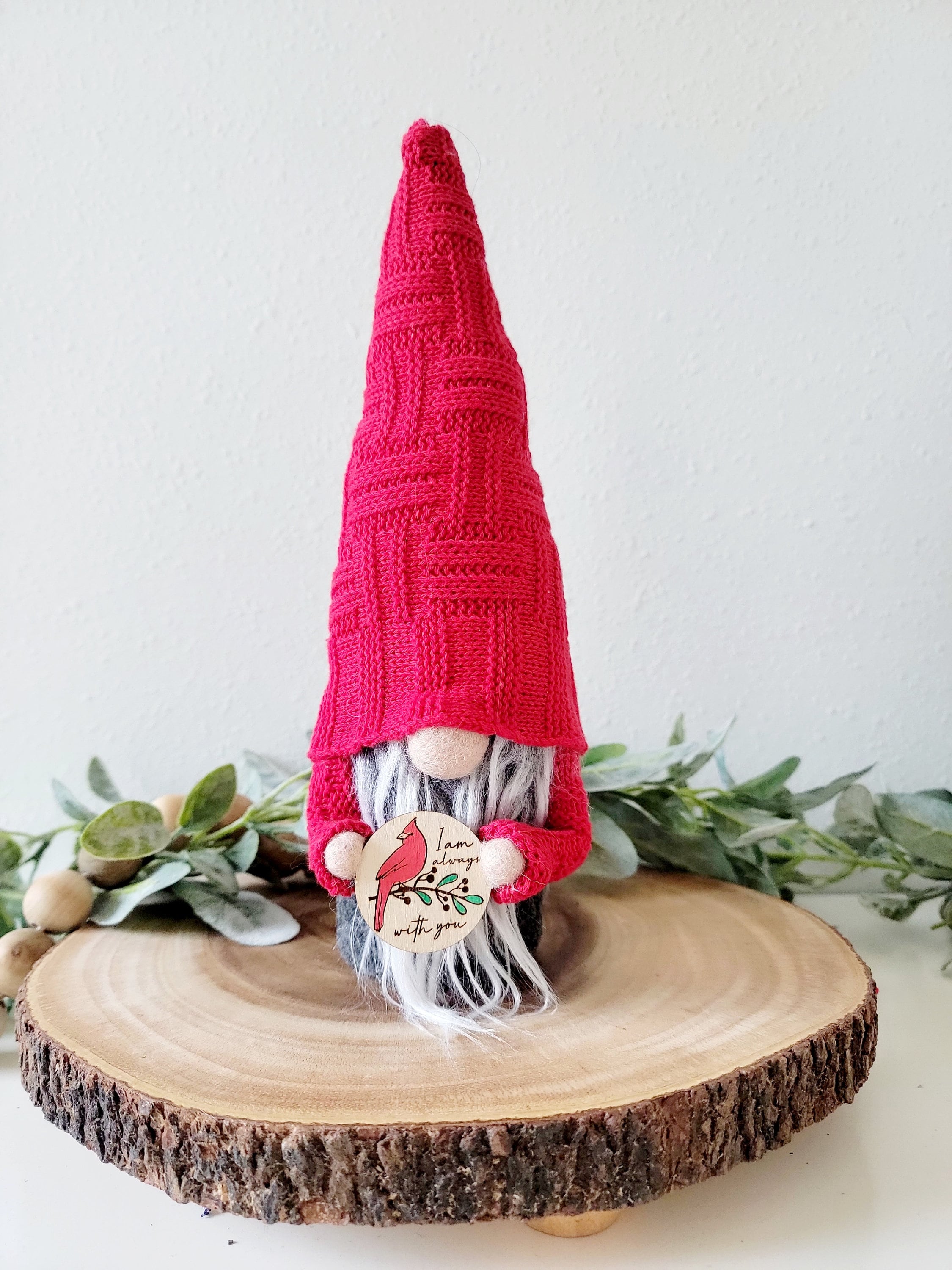 Upltowtme Cardinal Gnomes Gifts Red Bird Tomte Decor Farmhouse Nordic Dwarf  Home I Am Always with You Table Centerpieces Decoration Mother's Day