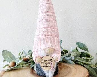 Breast Cancer survivor Gift, Cancer Gnome, Stronger than Cancer