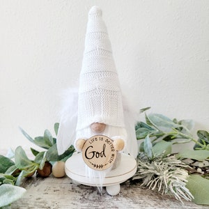 Angel Gnome Baptism, First Communion Gift, Confirmation, Christening Decor, Life is Better with God Christian Gift