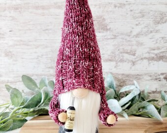 Wine Gnome, Gnome holding wine bottle,  Handmade Gnome, Gift for Wine Lover