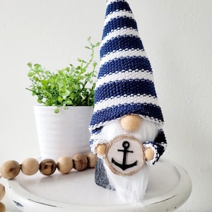 Nautical gnome, cruise marina decor, coastal decor, lake house decor