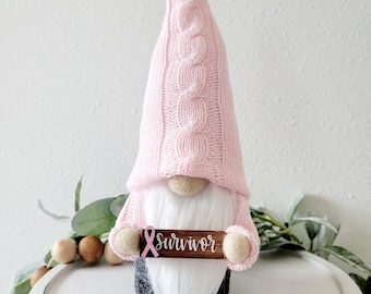 Cancer Survivor Gift, Cancer Gnome, Encouragement gift for breast cancer survivor by Bluebird Court Creations