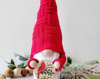 Memorial gnome, loss of loved one gift, always with you cardinal, funeral gift