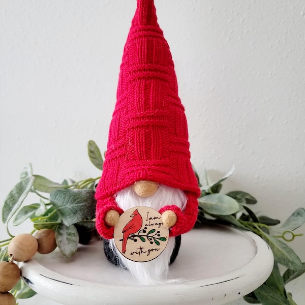 Memorial gnome, loss of loved one gift, always with you cardinal, funeral gift