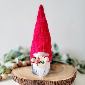 Cardinal Gnome, cardinal decor, gift for the bird watcher, bird lover gift
