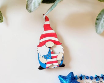 Patriotic Gnome Magnet for Independence or Memorial Day Decor, Fridge Magnets