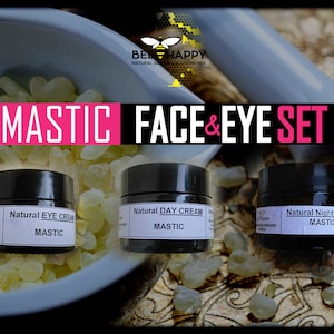 MASTIC FACE & EYE Cream Set, Natural Night Cream Mastic, Natural Day Cream Mastic, Natural Eye Cream Mastic, Hydrate, Anti Aging
