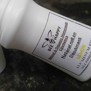 NATURAL DEODORANT == All Natural Roll On Deodorant == LEMON ==  Chemicals Free==For Her/For Him