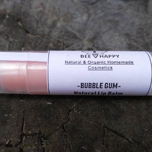 BUBBLE GUM, Natural Lip Balm, Handmade, 5gr