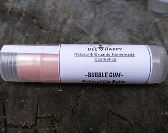 BUBBLE GUM, Natural Lip Balm, Handmade, 5gr