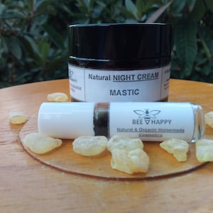 Ensemble MASTIC, Crème De NUIT Naturelle Mastic, PARFUM Huile Mastic, Crème pour le visage à l’huile essentielle Chios Mastic, Parfum fait main, Huile de parfum