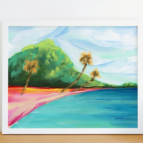Tropical Wall Art Palm Tree Art Print Beach Decor Etsy