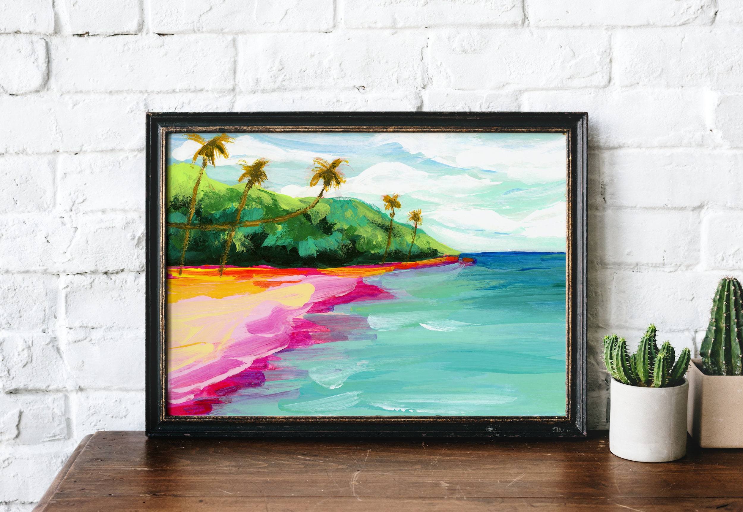 Tropical Beach Wall Art Beach Decor Colorful Landscape Etsy UK